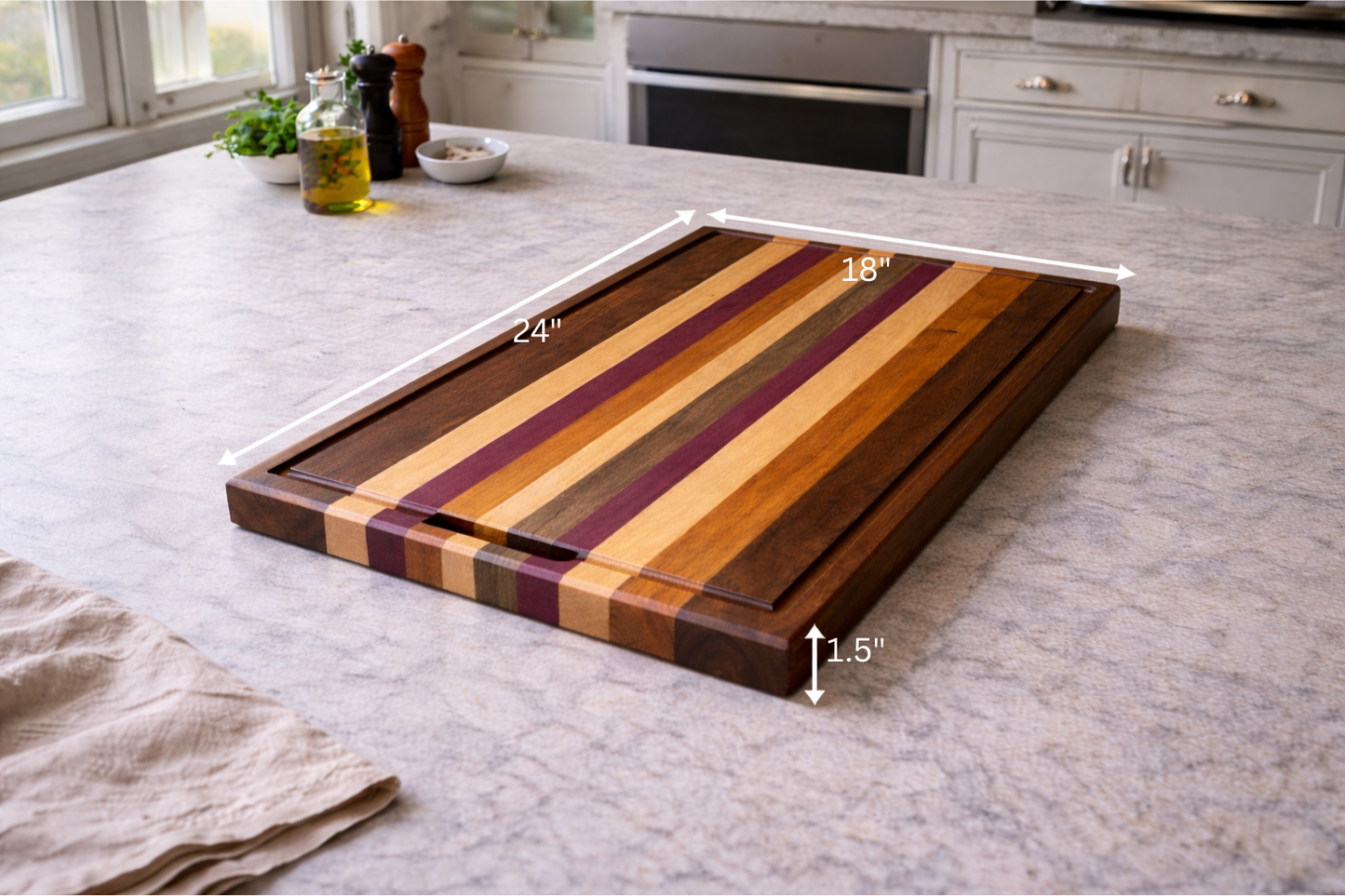Premium 24x18 Hardwood Cutting Board – Handmade, Heavy-Duty